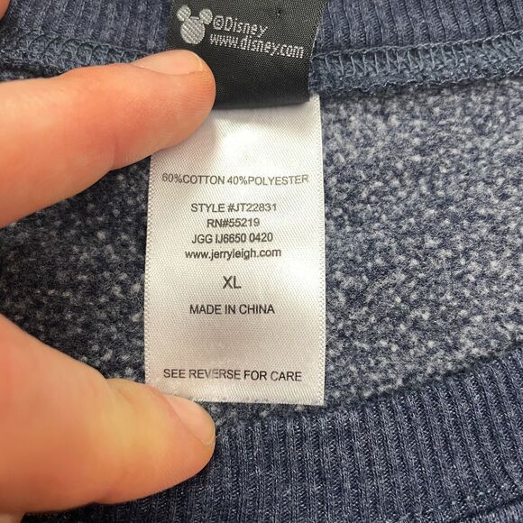 Disney Mickey Mouse Graphic Pullover Sweatshirt Mens XL Blue Crew Neck Casual - Picture 7 of 12